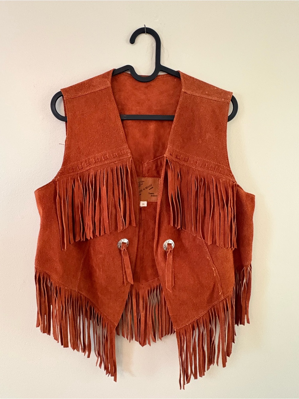 Vintage “Rough N Ready” Suede Fringe Vest